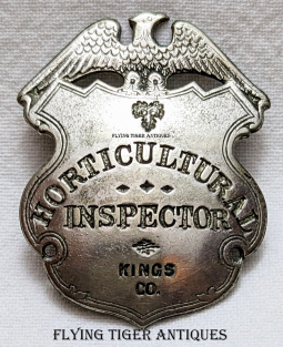 Rare 1920s King Co CA Horticultural Inspector Badge