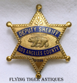 Gorgeous 1920s Los Angeles Co CA Deputy Sheriff Badge # S1599 by Chipron