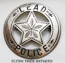 Wonderful Old West ca 1880 Lead Dakota Territory Police Circle Star Badge