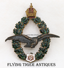 Beautiful M1913 WWI Austrian Pilot Badge ca 1916 by Zimbler Converted from Pin to Clips