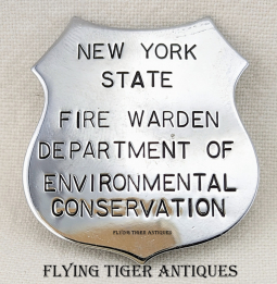 1940s New York Fire Warden Badge by Bastian Brothers in Excellent Condition