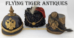 Fabulous 1890s Group of 3 Miniature Austrian Military Officers' Helmets in Bronze, Leather & Velvet