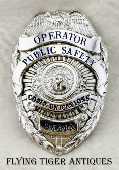 1970s Omaha Nebraska Public Safety (Police) Communications Operator Badge by Blackinton