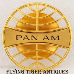 Awesome ca 1970 Pan Am Airways Stewardess Bowler Hat Badge mint in Original Bag