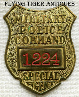 Rare Late 1930s US Army Philippine Constabulary (Military Police Command) Special Agent Badge