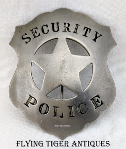 Great 1930s-Early WWII USN "Stock" Security Police Large Circle Cut out Shield Badge