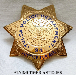 Beautiful ca 1970 Tulsa Oklahoma Police Badge # 94 by Entenmann-Rovin