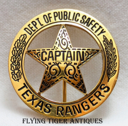 Ext Hard to Acquire! CURRENT ISSUE DPS Texas Ranger Captain Badge by Official Maker Kevin Johnson