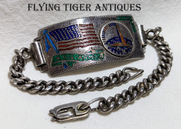 Beautiful WWII CBI Made USAAF ATC Air Transport Command Silver & Enamel ID type Bracelet