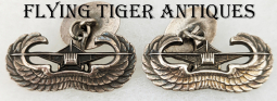 Wonderful & Unique WWII Era US Army Glider Troops Sterling Cuff Links made From Qualification Badges