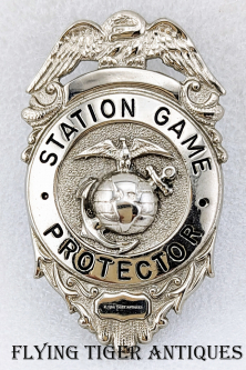 Ca 1960s USMC Station Game Protector Badge Most Likely from MCAS Beaufort