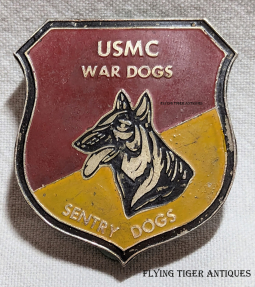 Rare Vietnam War USMC War Dogs Sentry Dogs Beret or Pocket Badge Nam Made Beer Can