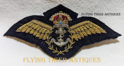 Gorgeous & Rare WWII UK Fleet Air Arm Pilot Wing in Bullion with Pinback Attached