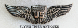 Great "Been There" Iconic WWI US Air Service Pilot Wing by Robbins in Sterling Silver & 14K Gold