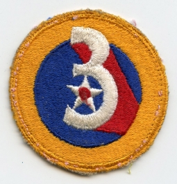 WWII USAAF 3rd Air Force Patch, Lightly Used