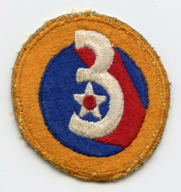 WWII USAAF 3rd Air Force Shoulder Patch, Well Used