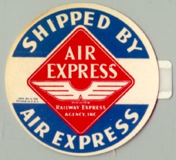 1940s Air Express Baggage Label