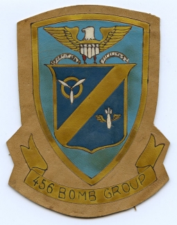 Beautiful WWII USAAF 456th Bomb Group, 15th AF Capri-Made Incised Leather Jacket Patch