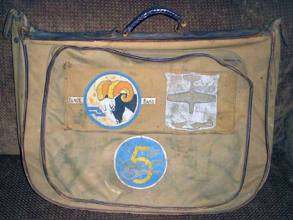 Very Rare Painted B-4 Bag For 460th FS, 348th FG, 5th AF (aka "Black ...