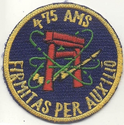 1960s US Air Force 475th Air Maintenance Squadron Okinawan-Made Patch Purplish Variant