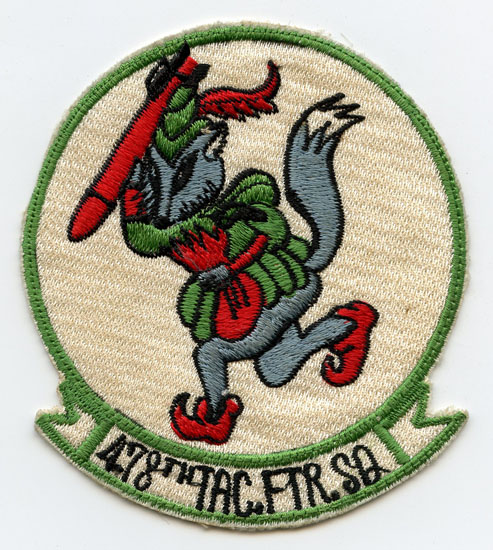 Late 1960s Usaf 478th Tactical Fighter Squadron Jacket Patch Japanese 