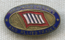 WWI 4th Liberty Loan Service Award Pin for Hardware Metals and Allied Trades
