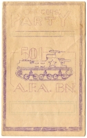 Rare April 1944 US Army 501st Armored Field Artillery (AFA) Battalion Officer's Party Program