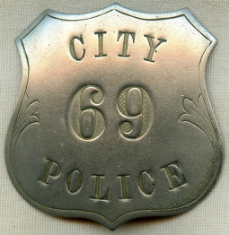 Classic & Iconic Old West San Antonio Texas 1890's City Police Badge