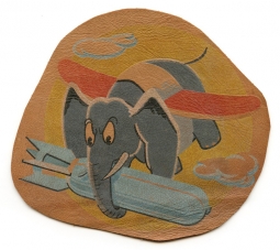 Large WWII US 728th Bomb Squadron (BS), 452nd Bomb Group (BG), 8th AF Silk-Screened on Leather Patch