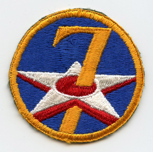 WWII USAAF 7th Air Force Patch, Unworn: Flying Tiger Antiques Online Store