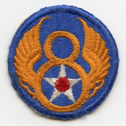 WWII USAAF 8th Air Force Patch "Light Blue, Thick Double Loops" Variant Light Wear