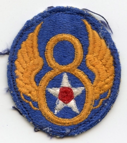 WWII USAAF 8th Air Force Patch "Light Blue, Thick Double Loops" Variant, Well Used