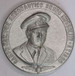 Very Rare Italian Fascist Aviation Organization Bruno Mussolini Commemorative Badge