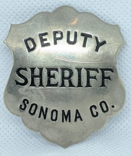 Great Old 1920's Sonoma Co. California Deputy Sheriff Badge by Ed Jones