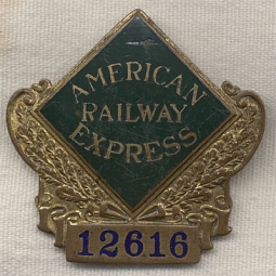 Ca. 1920 American Railway Express Messenger Badge #12616