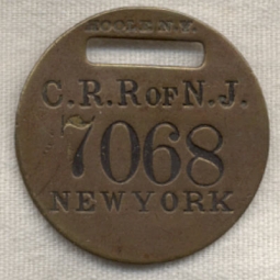 BEING RESEARCHED - New Jersey/New York Railroad Watch Fob -NOT FOR SALE UNTIL IDENTIFIED