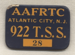 WWII US Reserve Training Center Atlantic City, New Jersey (AAFRTC) 922nd Training Squadron Badge