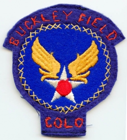 WWII USAAF Training/Cadet Novelty Patch for Buckley Field, Denver, Colorado