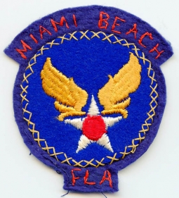 WWII USAAF Training/Cadet Novelty Patch for Miami Beach Basic Training Center