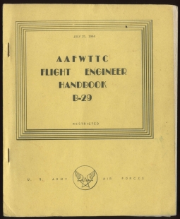 Rare Restricted 1944 "AAFWTTC Flight Engineer Handbook B-29" Western Technical Training Command