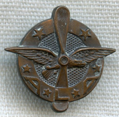 WWI Era Aerial League of America Membership Lapel Pin or Stud: Flying ...