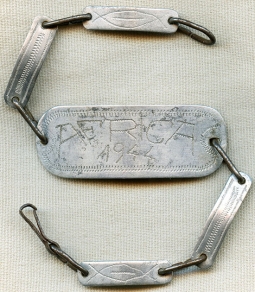 Great 1944 US Army Soldier Souvenir Bracelet from North Africa made of Steel and Aircraft Aluminum