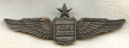 Very 1st Issue Air America Captain Wing FULL SIZE & 2nd Issue Large Hat Badge