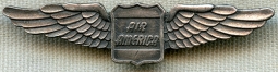 RARE Early1960's Air America Pilot Wing in Coin Silver. Rare Taiwan Maker Mark Variant!