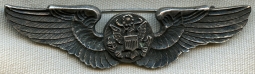 Early WWII USAAF Air Crew Wing Exquisitely Carved out of a Silver Ingot by a Jeweler in India