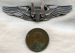 Beautiful WWII USAAF Air Gunner Sterling Wing by Moody with Lucky Half-Penny