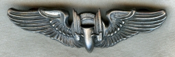 Circa 1944 USAAF Air Gunner Wing in Heavy Sterling Silver by Meyer