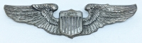 Rare ca 1930 US Air Corps USAC Pilot Wing by Blackinton in Silver Plated Nickel Exquisite Detail
