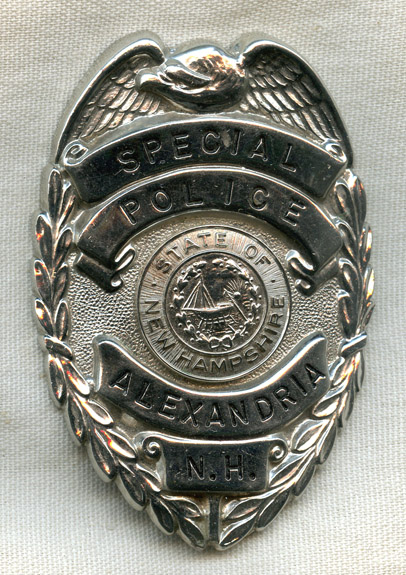 1960's - 70's Alexandria, New Hampshire Special Police Badge: Flying ...