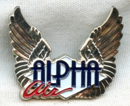 1980 Alpha Air Pilot Hat Badge 1st Issue